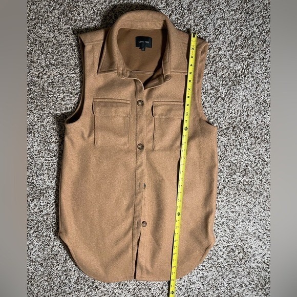 Love Tree Women's Brown Long Button-Up Vest - Picture 5 of 6
